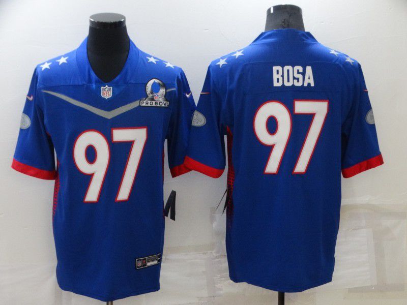 Men San Francisco 49ers #97 Bosa Blue Nike 2022 All star Pro bowl Limited NFL Jersey->los angeles rams->NFL Jersey